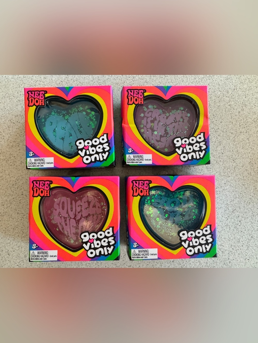 NeeDoh Good Vibes Only Heart Shaped Squishy